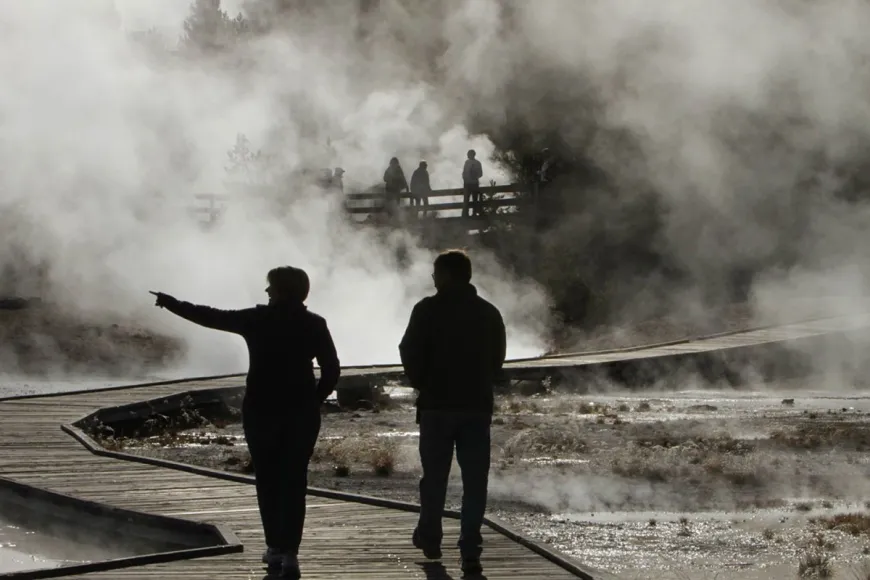 Taking a stroll - Yellowstone National Park geysers, thermals, Yellowstone National Park