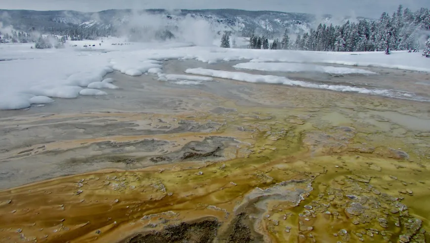 Upper Geyser Basin in Yellowstone Upper Geyer Basin Yellowstone in Winter