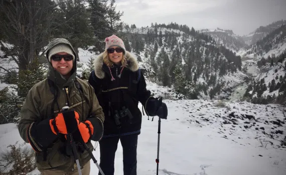 Snowshoeing in Yellowstone  Snowshoeing in Yellowstone